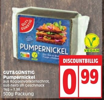 Edeka GUT&GÜNSTIG Pumpernickel 500 g Packung Angebot