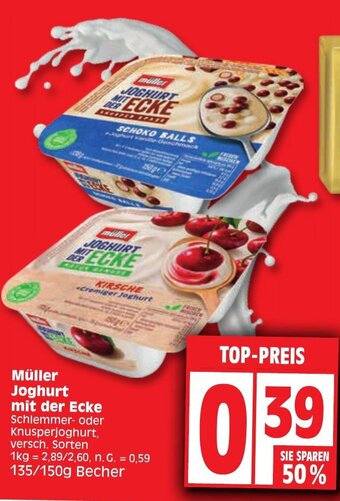 Edeka Müller Joghurt mit der Ecke 135/150 g Becher Angebot