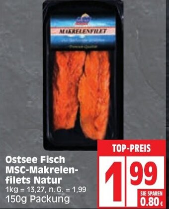 Edeka Ostsee Fisch MSC-Makrelen-filets Natur 150 g Packung Angebot