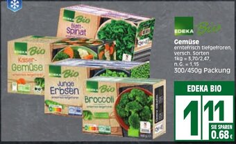 Edeka EDEKA BIO Gemüse erntefrisch tiefgefroren 300/450 g Becher Angebot