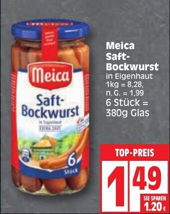 Edeka Meica Saft-Bockwurst 380 g Glas Angebot