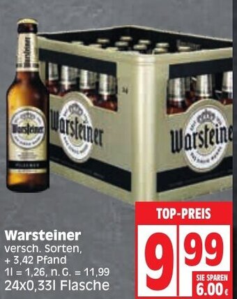 Edeka Warsteiner 24x0,33 l Flasche Angebot