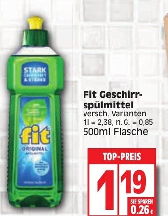Edeka Fit Geschirr-spülmittel 500ml Flasche Angebot