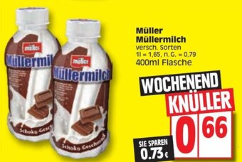 Edeka Müller Müllermilch 400 ml Flasche Angebot