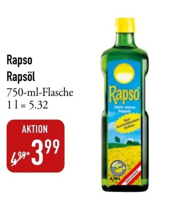 Karstadt Lebensmittel Rapso Rapsöl 750-ml-Flasche Angebot