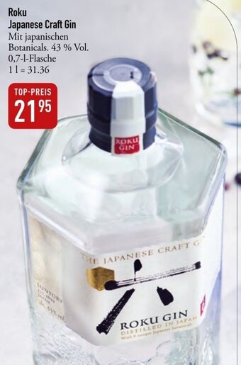 Karstadt Lebensmittel Roku Japanese Craft Gin 700ml Angebot