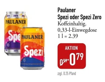 Karstadt Lebensmittel Paulaner Spezi oder Spezi Zero 330ml Angebot