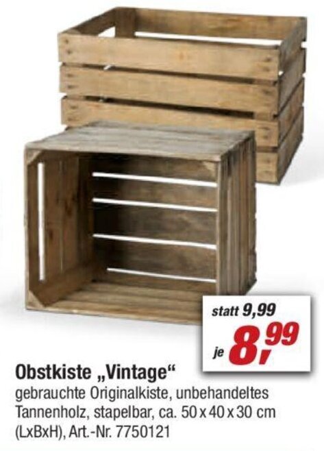 toom Baumarkt Obstkiste ,,Vintage" Angebot