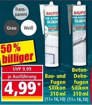 Norma24 Baufix Bau-und Fugen Silikon 310 ml Angebot