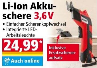 Norma24 Li-Ion Akku- schere 3,6V Angebot