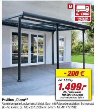 toom Baumarkt Pavillon ,,Diana" Angebot