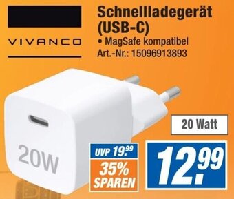 Expert Technomarkt Vivanco Schnellladegerät (USB-C) Angebot