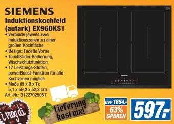 Expert Technomarkt SIEMENS Induktionskochfeld (autark) EX96DKS1 Angebot