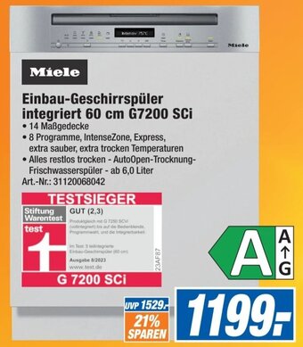 Expert Technomarkt Miele Einbau-Geschirrspüler integriert 60 cm G7200 SCi Angebot