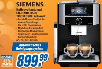 Expert Technomarkt SIEMENS Kaffeevollautomat EQ.9 plus s500 T1955F09DE schwarz Angebot