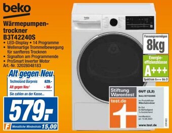 expert Techno Land beko Wärmepumpentrockner B3T42240S Angebot