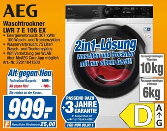 expert Techno Land AEG Waschtrockner LWR 7 E 106 EX Angebot