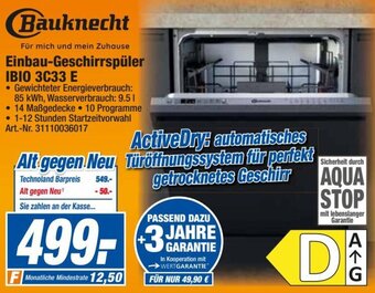 expert Techno Land Bauknecht Einbau-Geschirrspüler IBIO 3C33 E Angebot
