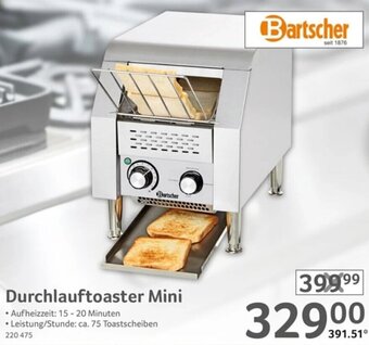 Selgros Bartscher Durchlauftoaster Mini Angebot