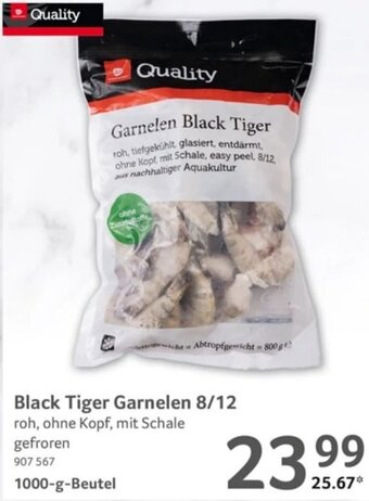 Selgros Quality Black Tiger Garnelen 8/12, 1000 g Beutel Angebot