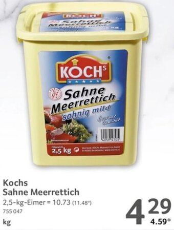 Selgros Kochs Sahne Meerrettich 2,5 kg Eimer Angebot