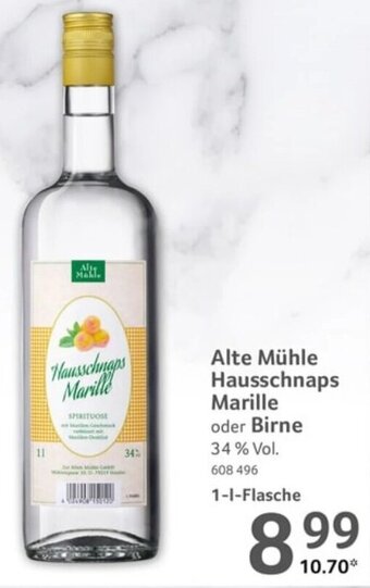 Selgros Alte Mühle Hausschnaps Marille oder Birne 1 L Flasche Angebot