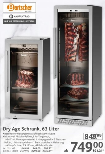Selgros Bartscher Dry Age Schrank, 63 Liter Angebot