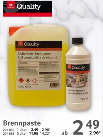 Selgros Quality Brennpaste 1 Liter Angebot