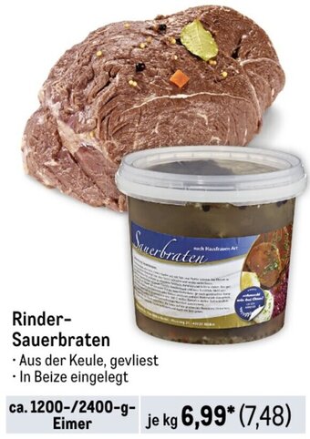 METRO Rinder-Sauerbraten ca. 1200/2400-g-Eimer Angebot