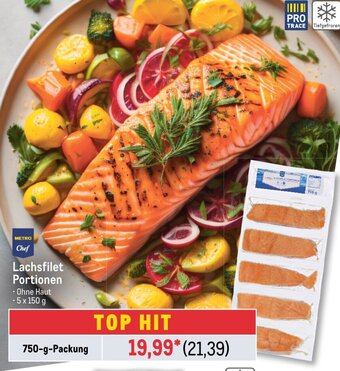 METRO METRO Chef Lachsfilet Portionen 750-g-Packung Angebot