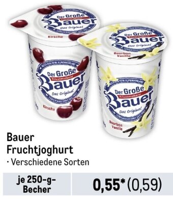 METRO Bauer Fruchtjoghurt 250 g Becher Angebot