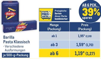 METRO Barilla Pasta Klassisch 500 g Packung Angebot