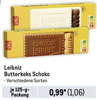 METRO Leibniz Butterkeks Schoko 125 g Packung Angebot