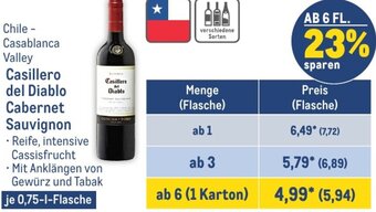 METRO Casillero del Diablo Cabernet Sauvignon 0,75 L Flasche Angebot