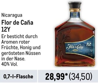 METRO Nicaragua Flor de Caña 12Y 0,7 L Flasche Angebot