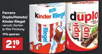 Handelshof Ferrero Duplo/Hanuta/ Kinder Riegel 10er Packung Angebot