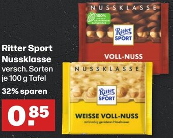 Handelshof Ritter Sport Nussklasse 100 g Tafel Angebot
