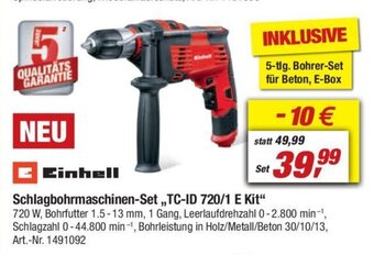 toom Baumarkt Einhell Schlagbohrmaschinen-Set ,,TC-ID 720/1 E Kit" Angebot