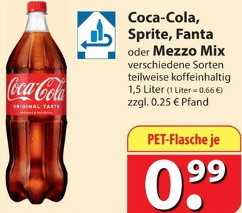 Famila Nord Ost Coca-Cola, Sprite, Fanta oder Mezzo Mix 1,5 Liter Angebot