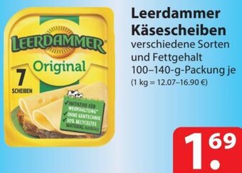 Famila Nord Ost Leerdammer Käsescheiben 100-140 g Packung Angebot