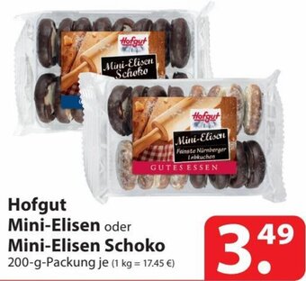 Famila Nord Ost Hofgut Mini-Elisen oder Mini-Elisen Schoko 200 g Packung Angebot