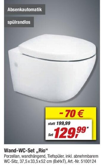 toom Baumarkt Wand-WC-Set ,,Rio" Angebot