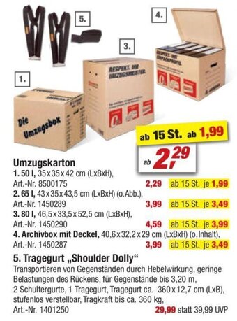 toom Baumarkt Umzugsbox 50L Angebot
