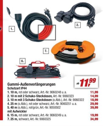 toom Baumarkt Gummi-Außenverlängerungen Schutzart IP44 10m Angebot