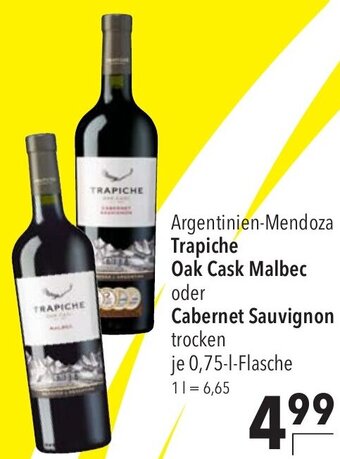 CITTI Markt Trapiche Oak Cask Malbec oder Cabernet Sauvignon trocken je 0,75-l Angebot