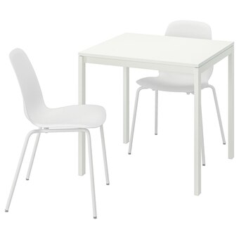 IKEA Melltorp / lidås tisch und 2 stühle weiß weiß/weiß weiß Angebot
