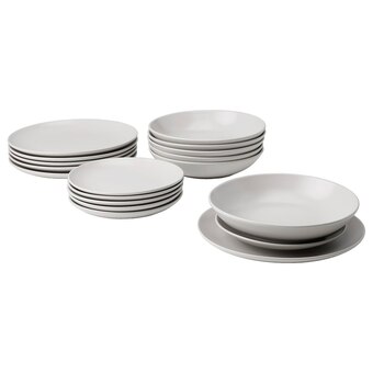 IKEA Färgklar service 18-tlg. mattiert hellgrau Angebot