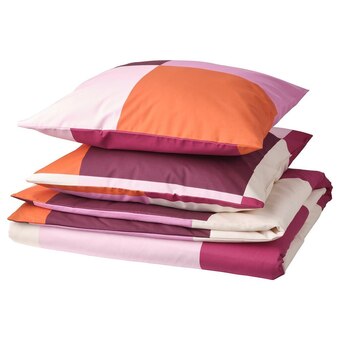 IKEA Brunkrissla bettwäsche-set, 3-teilig rosa 240x220/80x80 cm Angebot