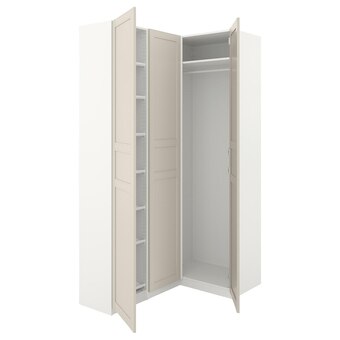 IKEA Pax / flisberget eckkleiderschrank weiß/hellbeige 160/88x236 cm Angebot