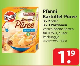 Famila Nord Ost Pfanni Kartoffel-Püree 3 x 2 oder 3 x 3 Portionen 0,75-1,2 Liter Packung Angebot